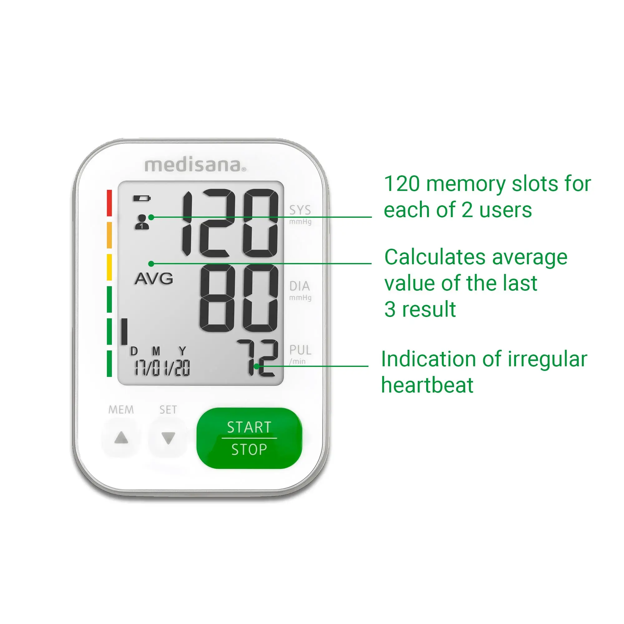 Wecare Egypt 28 خصائص جهاز ضغط Medisana Bu 565