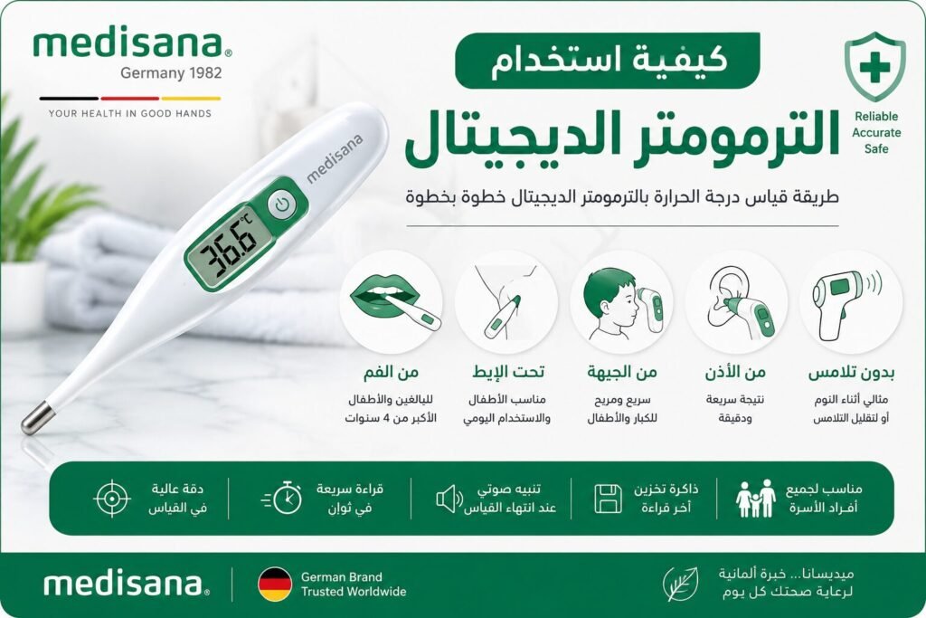 كيفية استخدام الترمومتر الديجيتال
