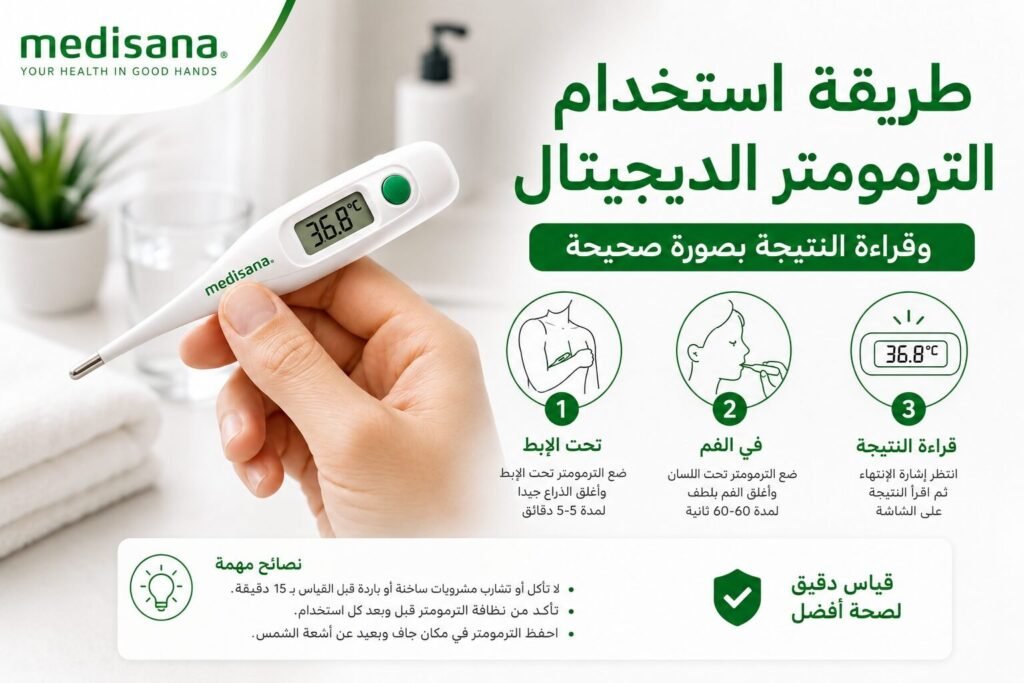 How to use a digital thermometer correctly for oral or armpit temperature measurement